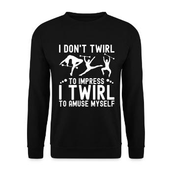 Baton Twirling Girl Twirler Majorette - Unisex Sweatshirt - black - Front - Alina (178cm) & Michal (187cm)