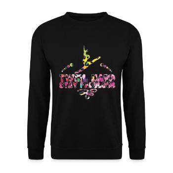 Baton Twirling Girl Twirler Majorette - Unisex Sweatshirt - black - Front - Alina (178cm) & Michal (187cm)
