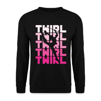 Baton Twirling Girl Twirler Majorette - Unisex Sweatshirt - black - Front - Alina (178cm) & Michal (187cm)