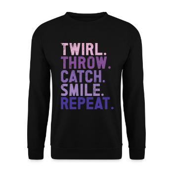 Baton Twirling Girl Twirler Majorette - Unisex Sweatshirt - black - Front - Alina (178cm) & Michal (187cm)