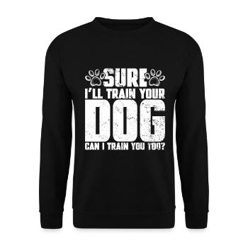 Hundetrainer Welpe Lustiges Haustier Training - Unisex Pullover - Schwarz - Vorne - Alina (178cm) & Michal (187cm)