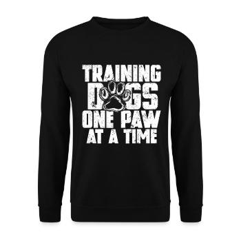 Hundetrainer Welpe Lustiges Haustier Training - Unisex Pullover - Schwarz - Vorne - Alina (178cm) & Michal (187cm)