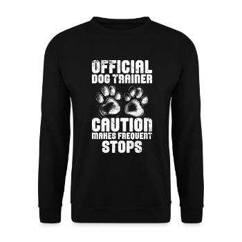Hundetrainer Welpe Lustiges Haustier Training - Unisex Pullover - Schwarz - Vorne - Alina (178cm) & Michal (187cm)