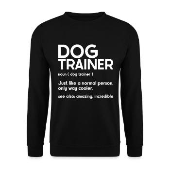 Hundetrainer Welpe Lustiges Haustier Training - Unisex Pullover - Schwarz - Vorne - Alina (178cm) & Michal (187cm)