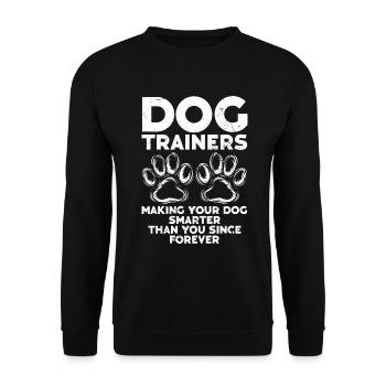 Hundetrainer Welpe Lustiges Haustier Training - Unisex Pullover - Schwarz - Vorne - Alina (178cm) & Michal (187cm)