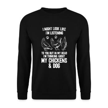 Chicken Dogs Farmer Farmer Dog Agriculture - Unisex Sweatshirt - black - Front - Alina (178cm) & Michal (187cm)