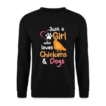 Chicken Dogs Farmer Farmer Dog Agriculture - Unisex Sweatshirt - black - Front - Alina (178cm) & Michal (187cm)