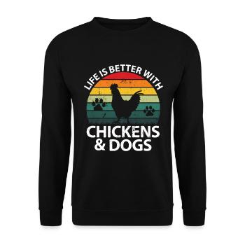 Chicken Dogs Farmer Farmer Dog Agriculture - Unisex Sweatshirt - black - Front - Alina (178cm) & Michal (187cm)