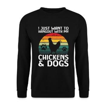 Chicken Dogs Farmer Farmer Dog Agriculture - Unisex Sweatshirt - black - Front - Alina (178cm) & Michal (187cm)