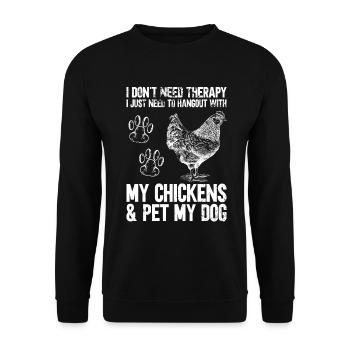 Chicken Dogs Farmer Farmer Dog Agriculture - Unisex Sweatshirt - black - Front - Alina (178cm) & Michal (187cm)