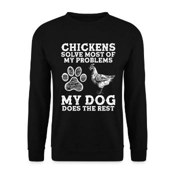 Chicken Dogs Farmer Farmer Dog Agriculture - Unisex Sweatshirt - black - Front - Alina (178cm) & Michal (187cm)