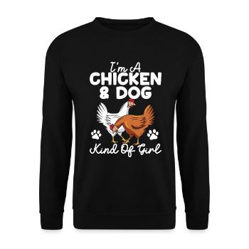 Chicken Dogs Farmer Farmer Dog Agriculture - Unisex Sweatshirt - black - Front - Alina (178cm) & Michal (187cm)