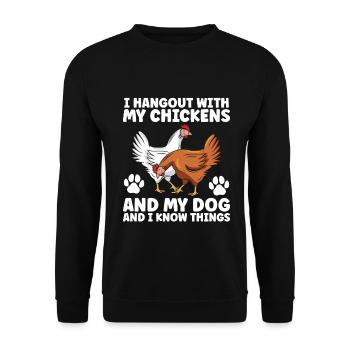 Chicken Dogs Farmer Farmer Dog Agriculture - Unisex Sweatshirt - black - Front - Alina (178cm) & Michal (187cm)