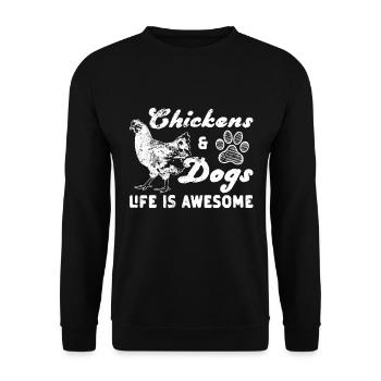 Chicken Dogs Farmer Farmer Dog Agriculture - Unisex Sweatshirt - black - Front - Alina (178cm) & Michal (187cm)