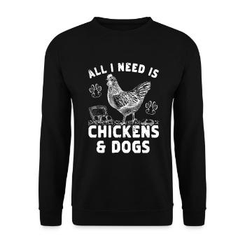 Chicken Dogs Farmer Farmer Dog Agriculture - Unisex Sweatshirt - black - Front - Alina (178cm) & Michal (187cm)