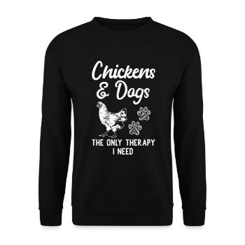 Chicken Dogs Farmer Farmer Dog Agriculture - Unisex Sweatshirt - black - Front - Alina (178cm) & Michal (187cm)