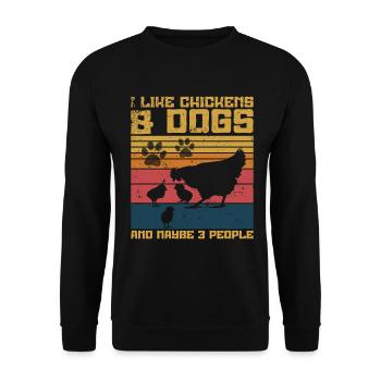 Chicken Dogs Farmer Farmer Dog Agriculture - Unisex Sweatshirt - black - Front - Alina (178cm) & Michal (187cm)