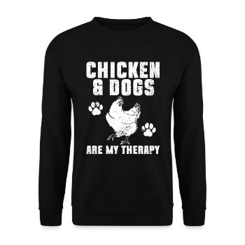 Chicken Dogs Farmer Farmer Dog Agriculture - Unisex Sweatshirt - black - Front - Alina (178cm) & Michal (187cm)