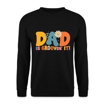 Retro Groovy Daddy Matching Family Birthday Party - Sweat-shirt Unisexe - noir - Devant - Alina (178cm) & Michal (187cm)
