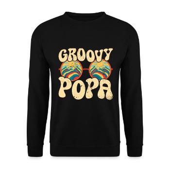 Retro Groovy Daddy Matching Family Birthday Party - Sweat-shirt Unisexe - noir - Devant - Alina (178cm) & Michal (187cm)