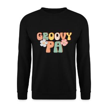 Retro Groovy Daddy Matching Family Birthday Party - Sweat-shirt Unisexe - noir - Devant - Alina (178cm) & Michal (187cm)