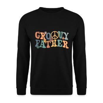 Retro Groovy Daddy Matching Family Birthday Party - Sweat-shirt Unisexe - noir - Devant - Alina (178cm) & Michal (187cm)