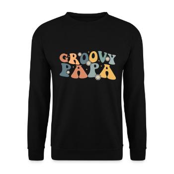 Retro Groovy Daddy Matching Family Birthday Party - Sweat-shirt Unisexe - noir - Devant - Alina (178cm) & Michal (187cm)