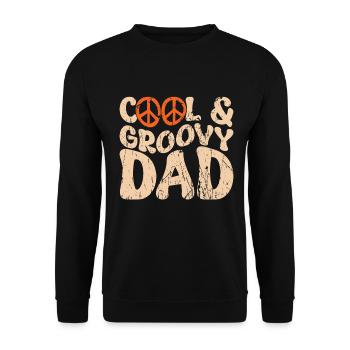 Retro Groovy Daddy Matching Family Birthday Party - Sweat-shirt Unisexe - noir - Devant - Alina (178cm) & Michal (187cm)