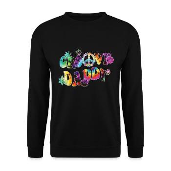 Retro Groovy Daddy Matching Family Birthday Party - Sweat-shirt Unisexe - noir - Devant - Alina (178cm) & Michal (187cm)