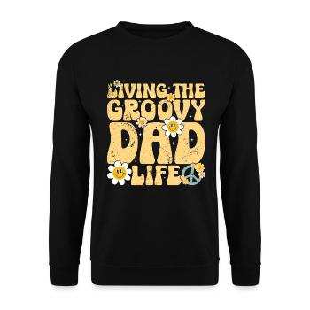 Retro Groovy Daddy Matching Family Birthday Party - Sweat-shirt Unisexe - noir - Devant - Alina (178cm) & Michal (187cm)