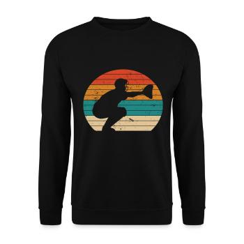 Baseball Catcher Baseball Player Pitcher - Unisex Sweatshirt - black - Front - Alina (178cm) & Michal (187cm)