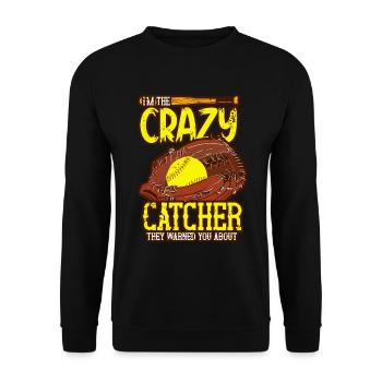 Baseball Catcher Baseball Player Pitcher - Unisex Sweatshirt - black - Front - Alina (178cm) & Michal (187cm)