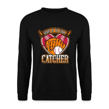Baseball Catcher Baseball Player Pitcher - Unisex Sweatshirt - black - Front - Alina (178cm) & Michal (187cm)