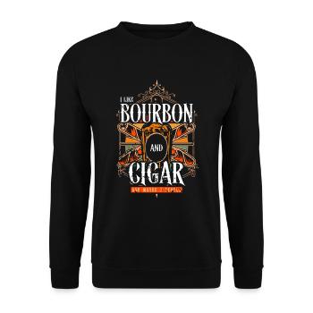 Bourbon Cigares Whisky Cigares Lounge Lovers - Sweat-shirt Unisexe - noir - Devant - Alina (178cm) & Michal (187cm)