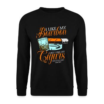 Bourbon Cigares Whisky Cigares Lounge Lovers - Sweat-shirt Unisexe - noir - Devant - Alina (178cm) & Michal (187cm)