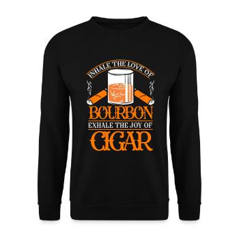 Bourbon Cigares Whisky Cigares Lounge Lovers - Sweat-shirt Unisexe - noir - Devant - Alina (178cm) & Michal (187cm)