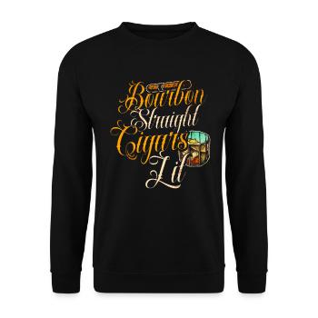 Bourbon Cigares Whisky Cigares Lounge Lovers - Sweat-shirt Unisexe - noir - Devant - Alina (178cm) & Michal (187cm)