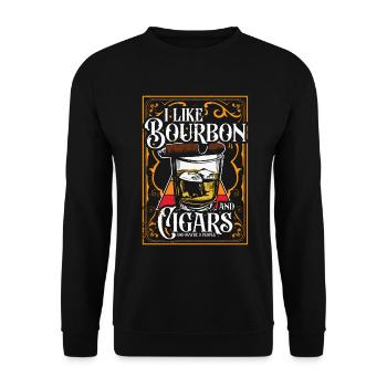 Bourbon Cigares Whisky Cigares Lounge Lovers - Sweat-shirt Unisexe - noir - Devant - Alina (178cm) & Michal (187cm)