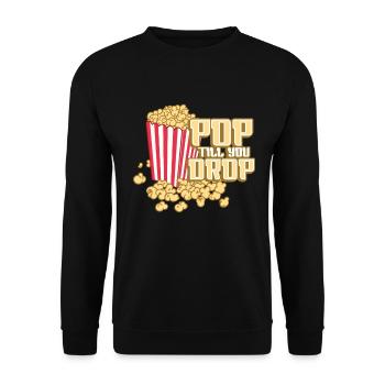 Popcorn Lover Cinema Movie Snack - Unisex Sweatshirt - black - Front - Alina (178cm) & Michal (187cm)