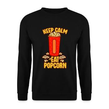 Popcorn Lover Cinema Movie Snack - Unisex Sweatshirt - black - Front - Alina (178cm) & Michal (187cm)