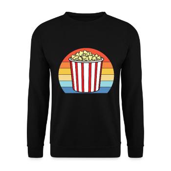 Popcorn Lover Cinema Movie Snack - Unisex Sweatshirt - black - Front - Alina (178cm) & Michal (187cm)
