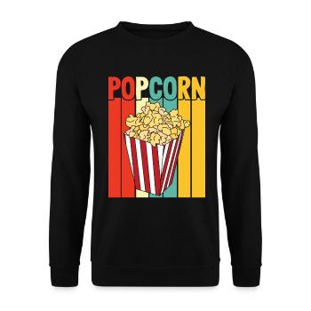 Popcorn Lover Cinema Movie Snack - Unisex Sweatshirt - black - Front - Alina (178cm) & Michal (187cm)