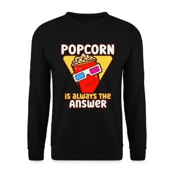 Popcorn Lover Cinema Movie Snack - Unisex Sweatshirt - black - Front - Alina (178cm) & Michal (187cm)