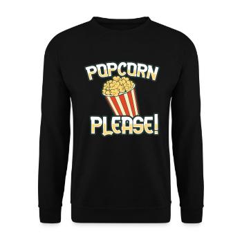 Popcorn Lover Cinema Movie Snack - Unisex Sweatshirt - black - Front - Alina (178cm) & Michal (187cm)