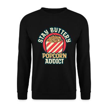 Popcorn Lover Cinema Movie Snack - Unisex Sweatshirt - black - Front - Alina (178cm) & Michal (187cm)