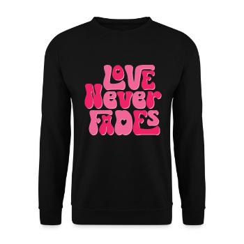 Retro Groovy 70's Valentine's Day Hearts Couple - Unisex Sweatshirt - black - Front - Alina (178cm) & Michal (187cm)