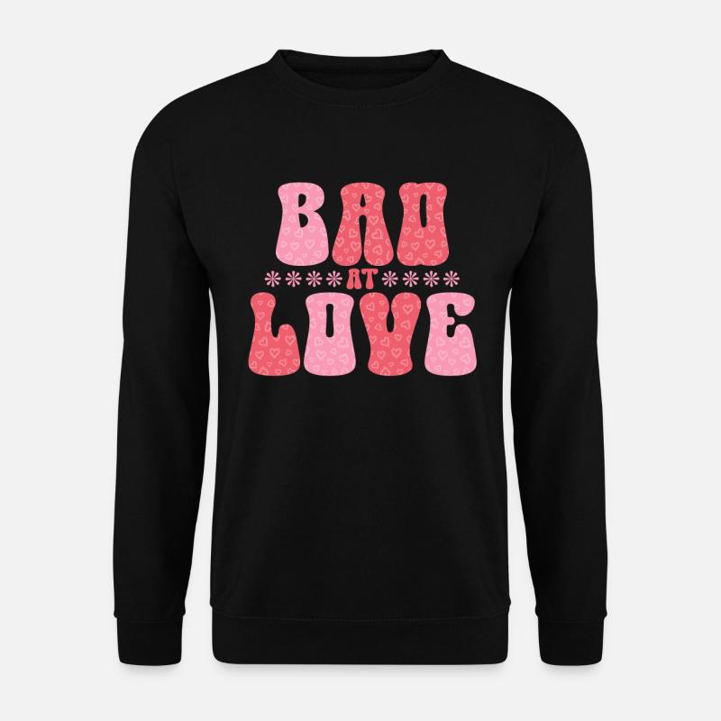 Retro Groovy 70er Valentinstag Herzen Couple - Unisex Pullover - Schwarz