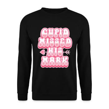 Retro Groovy 70's Valentine's Day Hearts Couple - Unisex Sweatshirt - black - Front - Alina (178cm) & Michal (187cm)