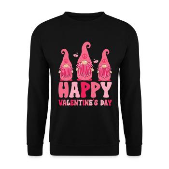 Retro Groovy 70's Valentine's Day Hearts Couple - Sweat-shirt Unisexe - noir - Devant - Alina (178cm) & Michal (187cm)