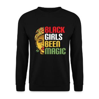 Schwarze Geschichte Monat Juneteenth Afroamerikane - Unisex Pullover - Schwarz - Vorne - Alina (178cm) & Michal (187cm)